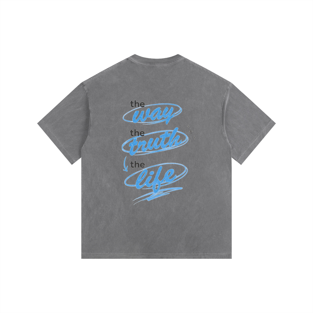 Way, Truth, Life - Vintage Washed Oversized T-Shirt