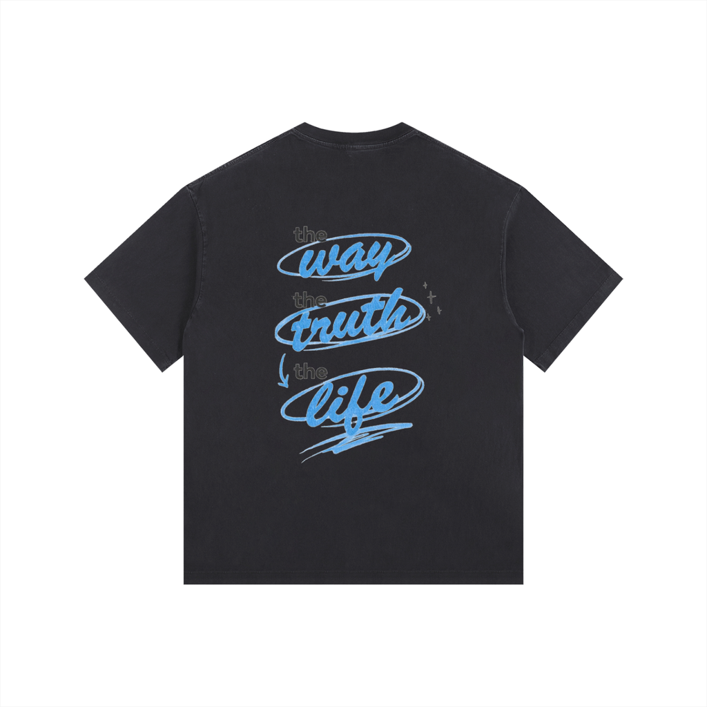 Way, Truth, Life - Vintage Washed Oversized T-Shirt