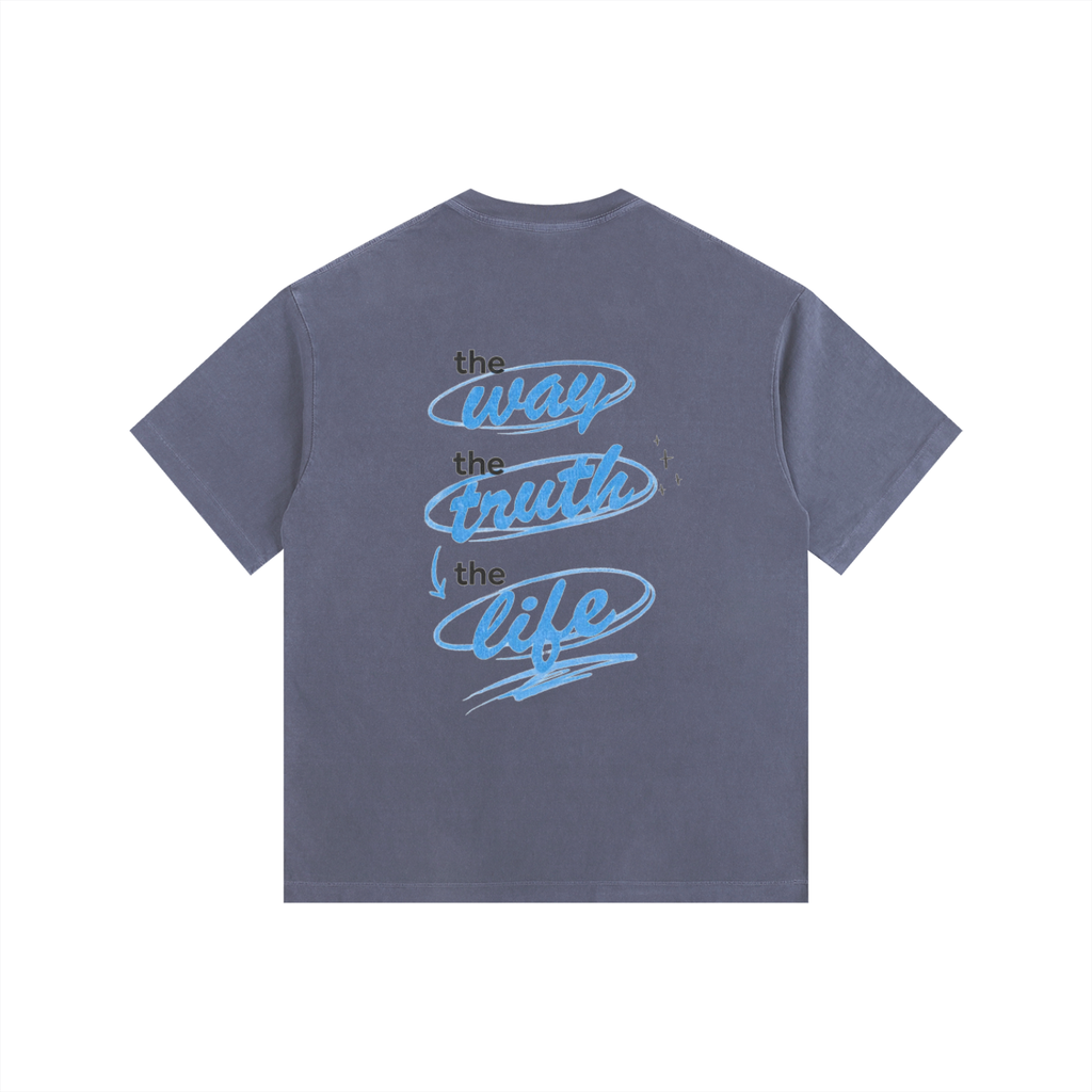 Way, Truth, Life - Vintage Washed Oversized T-Shirt