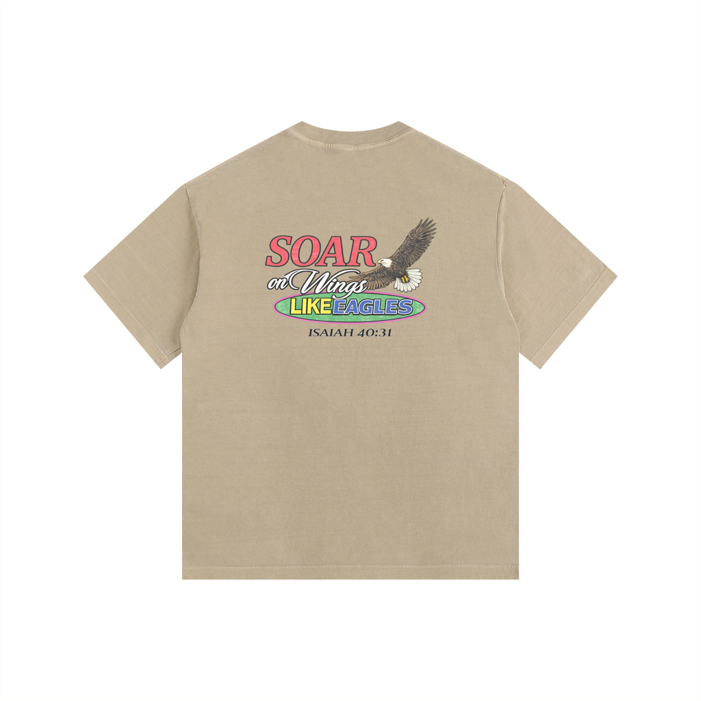 Wings Like Eagles - Vintage Washed Oversized T-Shirt