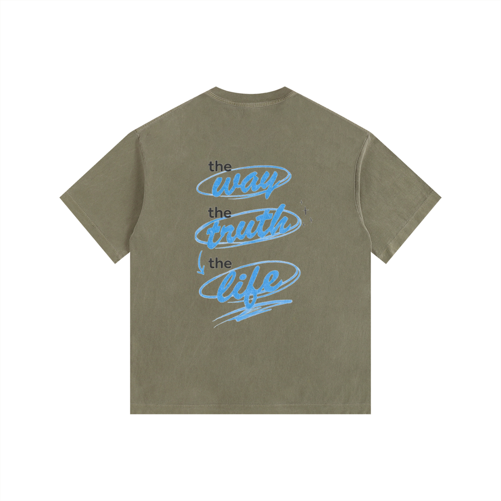 Way, Truth, Life - Vintage Washed Oversized T-Shirt