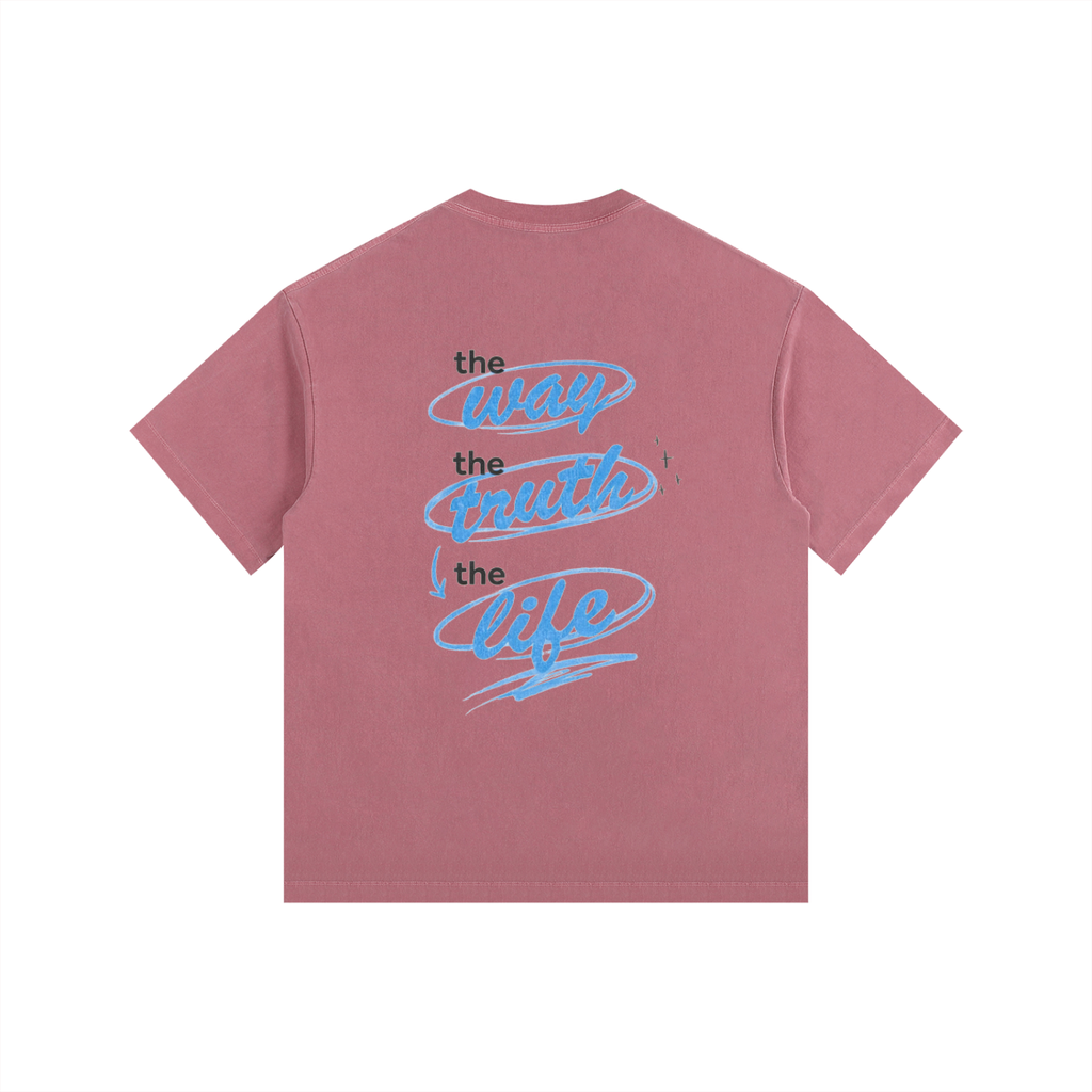 Way, Truth, Life - Vintage Washed Oversized T-Shirt