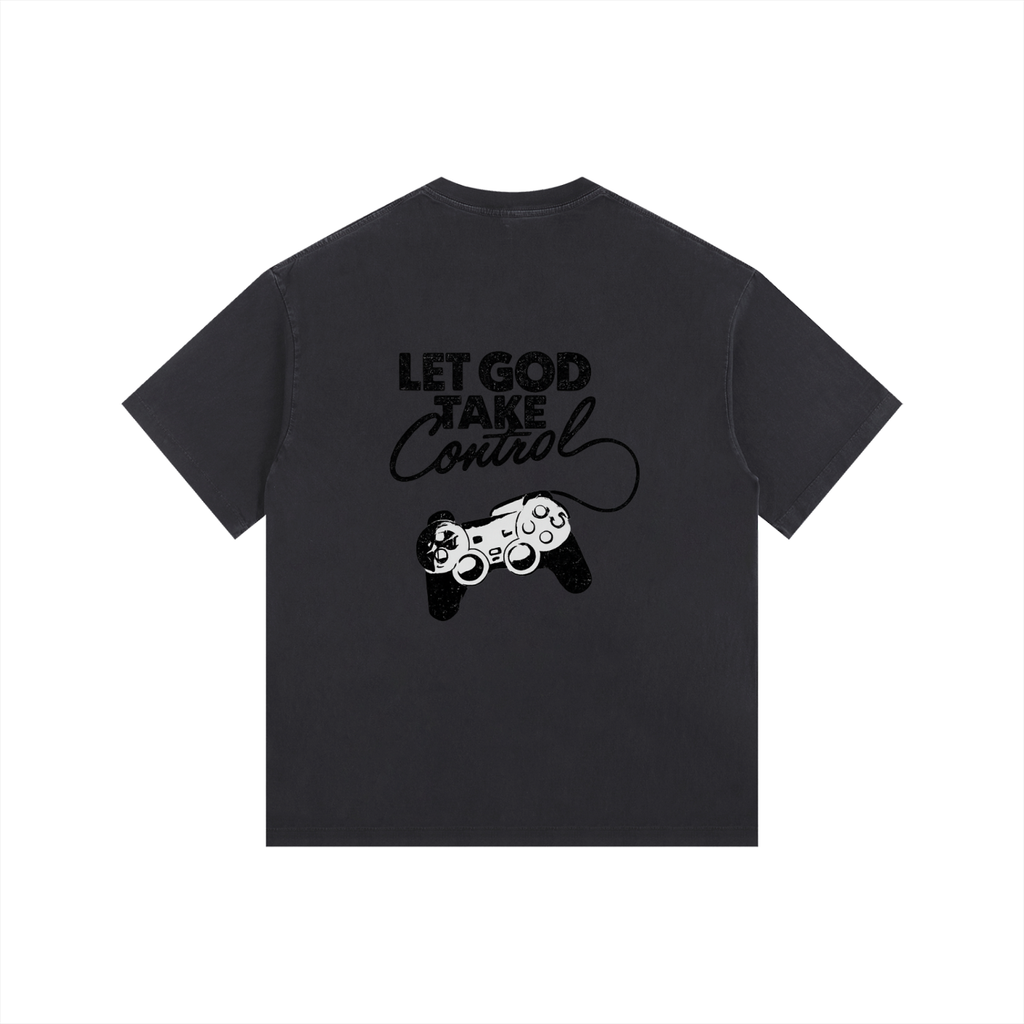 Let God Take Control - Vintage Washed Oversized T-Shirt