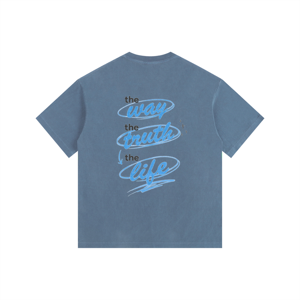 Way, Truth, Life - Vintage Washed Oversized T-Shirt