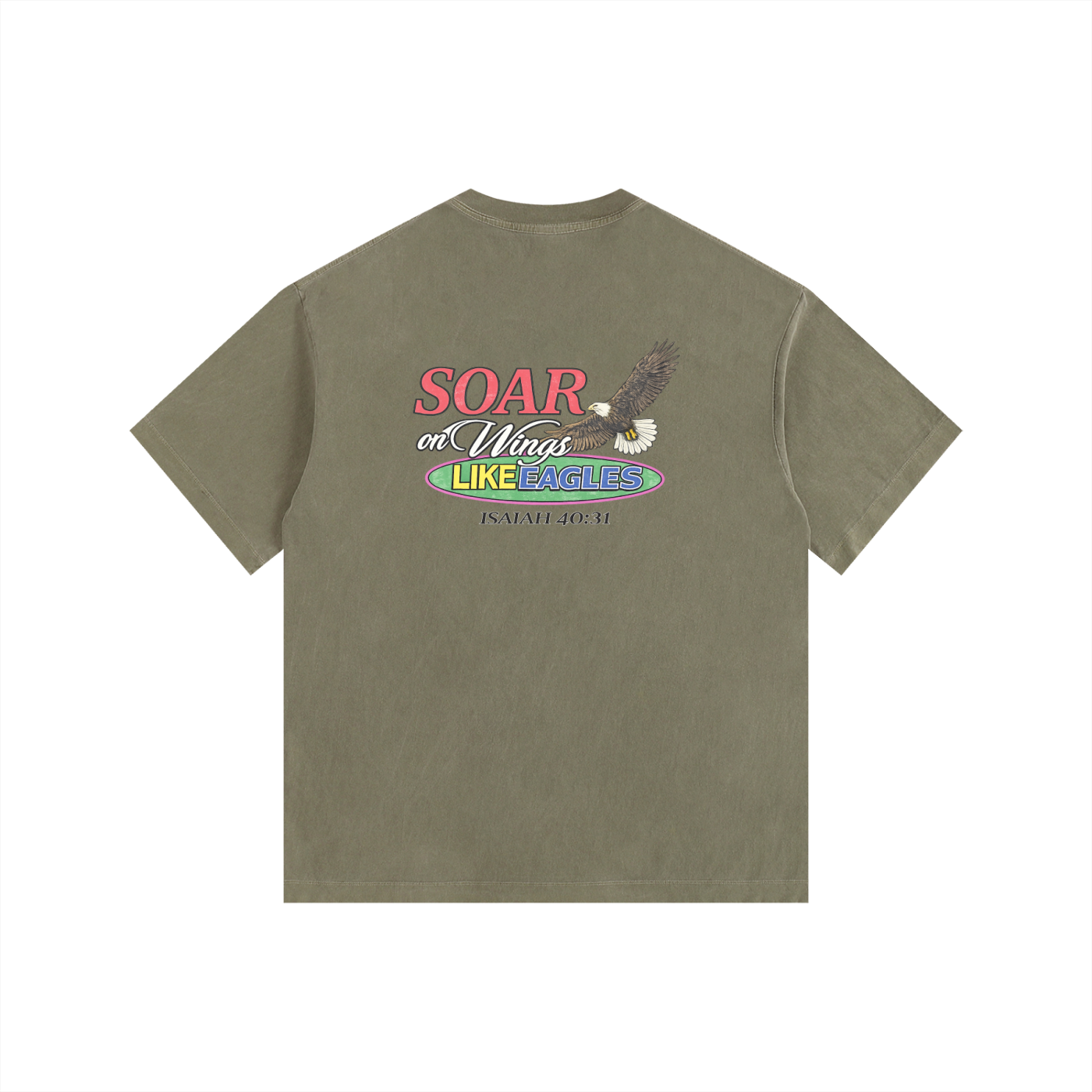 Wings Like Eagles - Vintage Washed Oversized T-Shirt