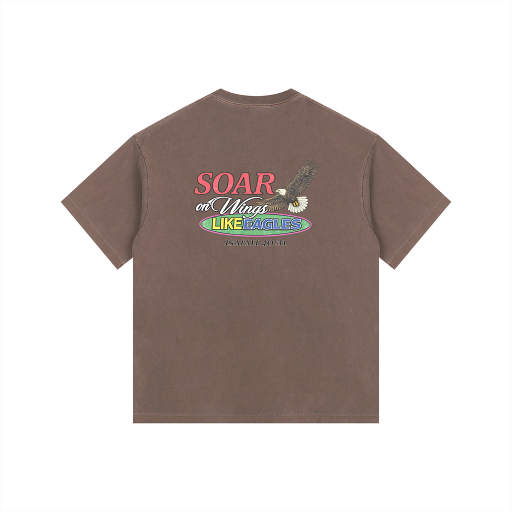 Wings Like Eagles - Vintage Washed Oversized T-Shirt