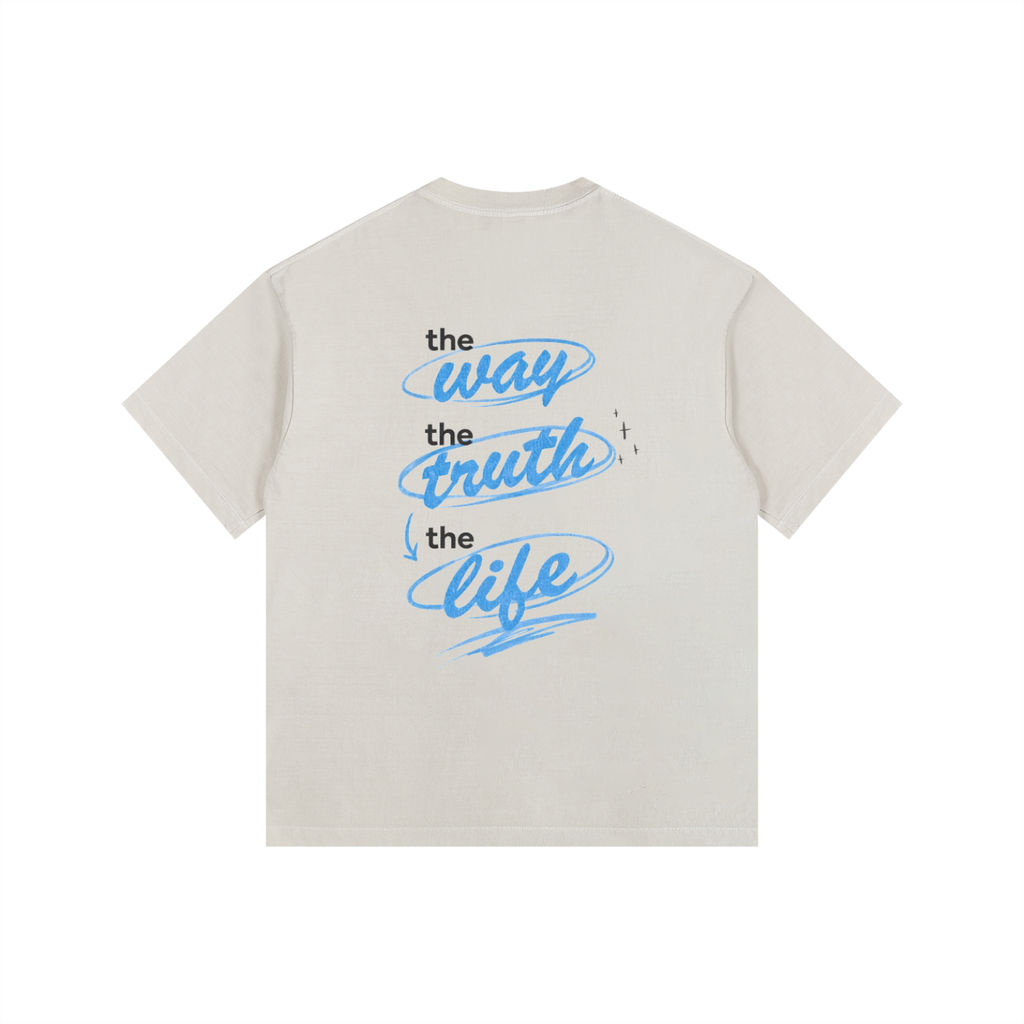 Way, Truth, Life - Vintage Washed Oversized T-Shirt