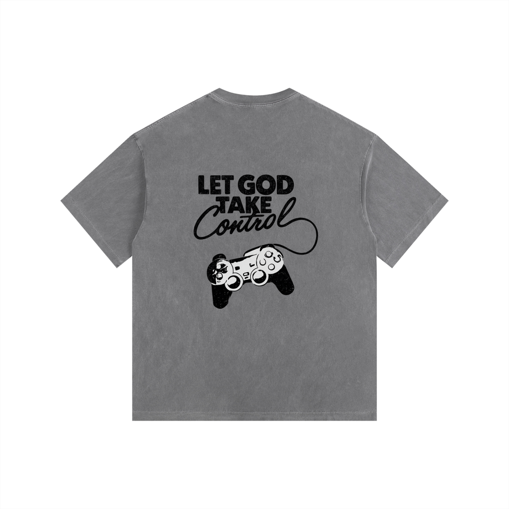 Let God Take Control - Vintage Washed Oversized T-Shirt