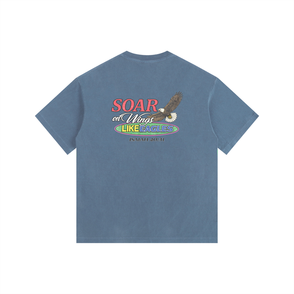 Wings Like Eagles - Vintage Washed Oversized T-Shirt