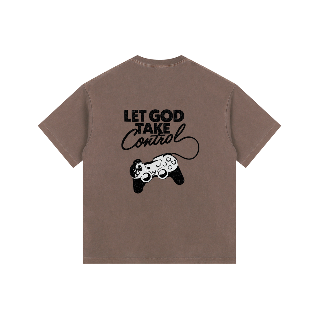Let God Take Control - Vintage Washed Oversized T-Shirt