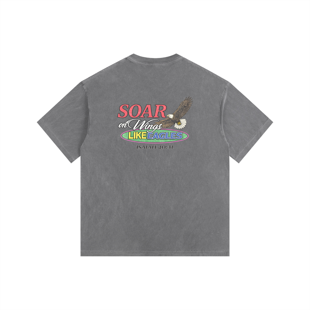 Wings Like Eagles - Vintage Washed Oversized T-Shirt