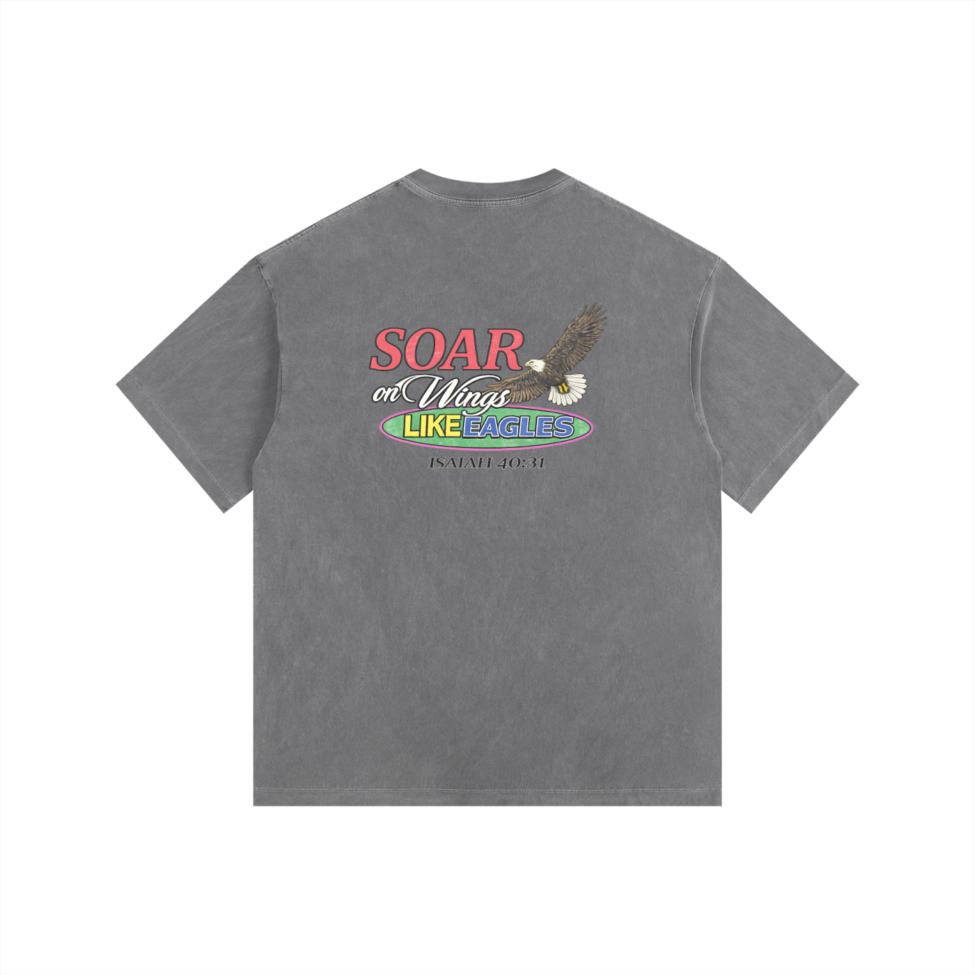 Wings Like Eagles - Vintage Washed Oversized T-Shirt