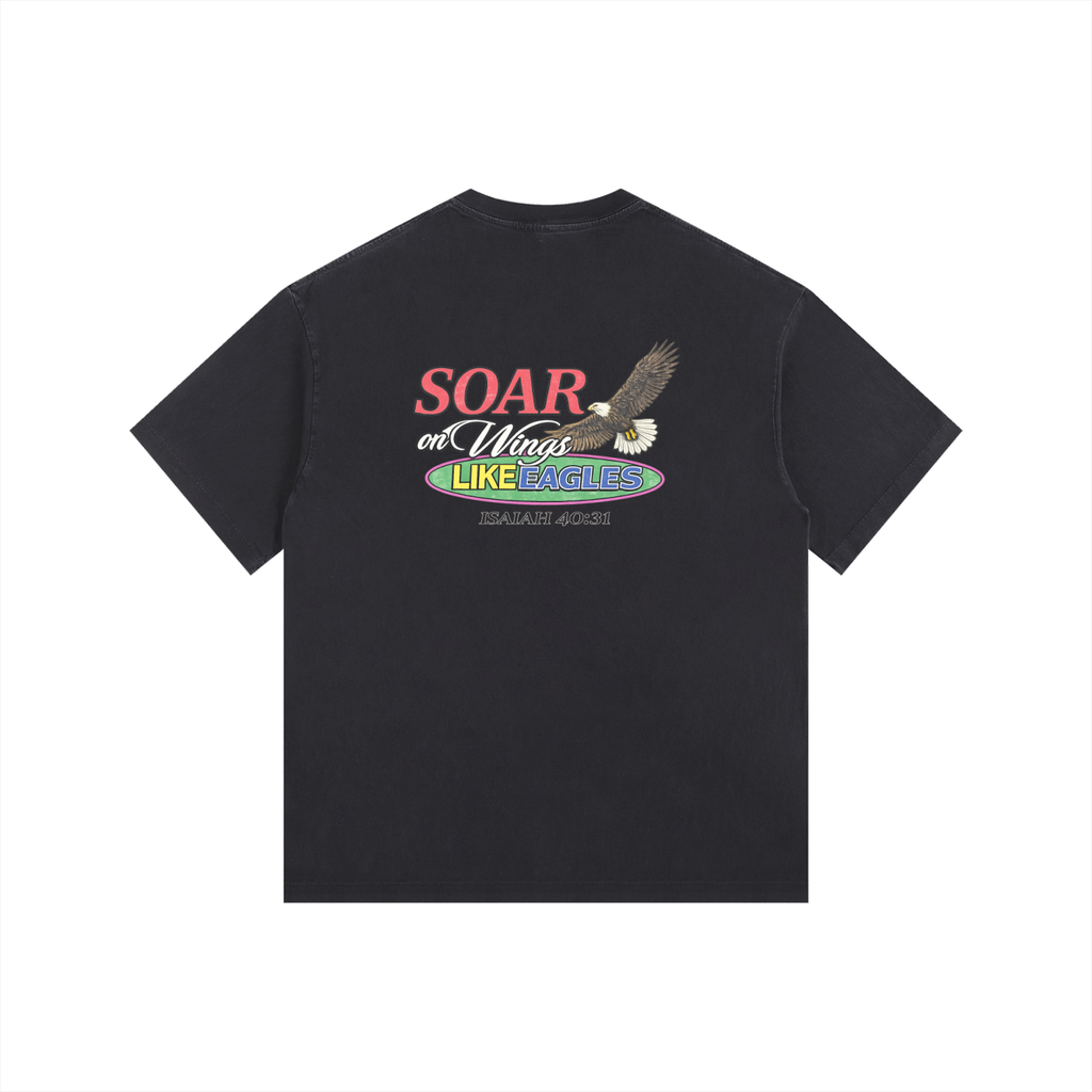 Wings Like Eagles - Vintage Washed Oversized T-Shirt