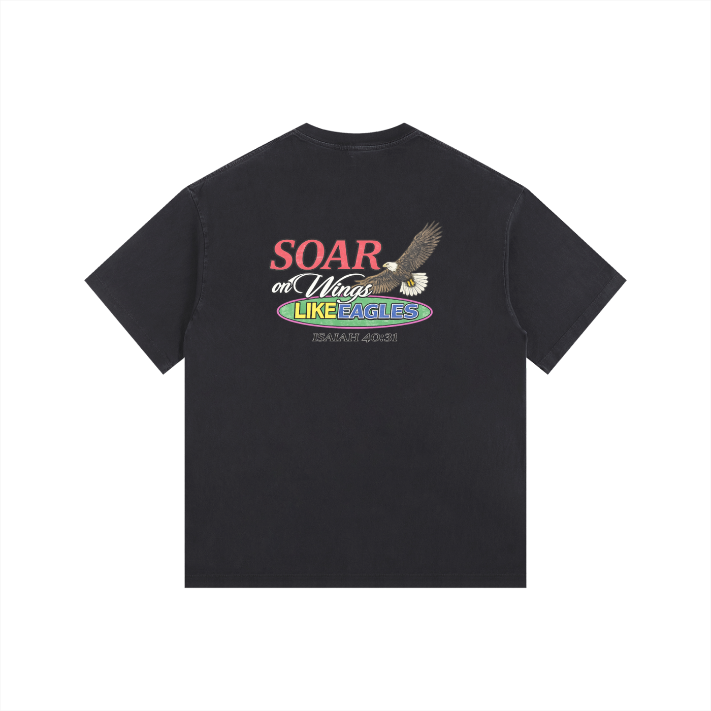 Wings Like Eagles - Vintage Washed Oversized T-Shirt