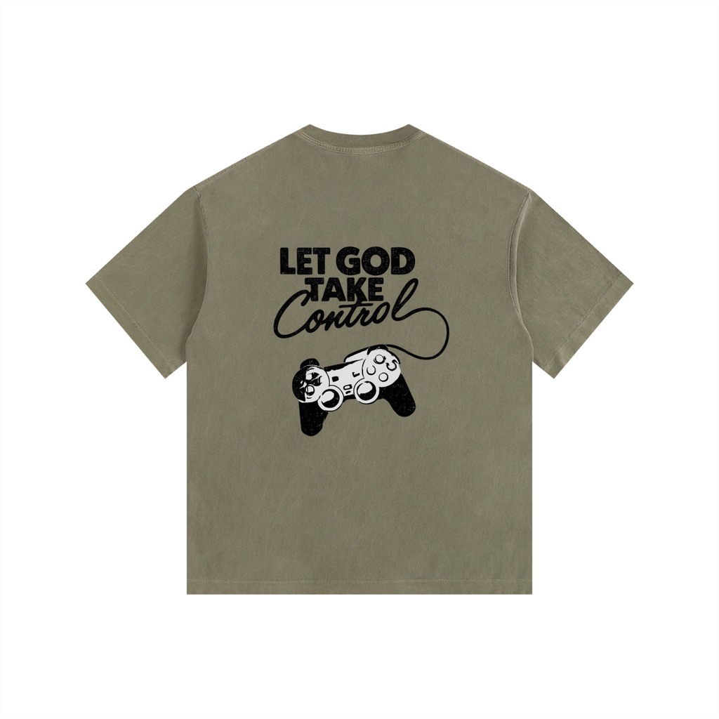 Let God Take Control - Vintage Washed Oversized T-Shirt